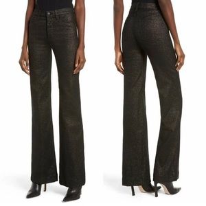 Hudson Holly High Rise Wide Leg black gold jeans, 25/26, NWT